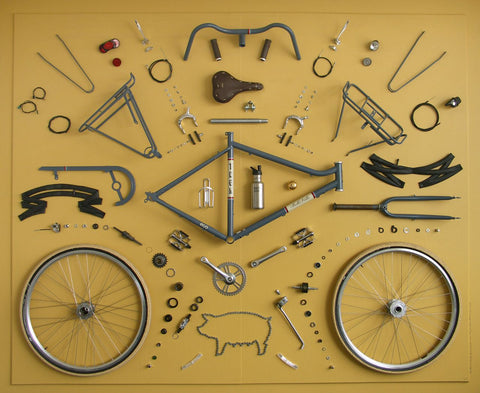 Exploded view bicycle