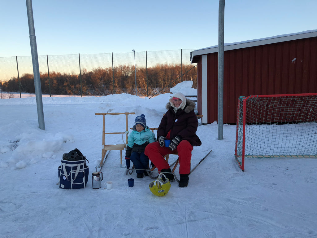 ice skating at a local school