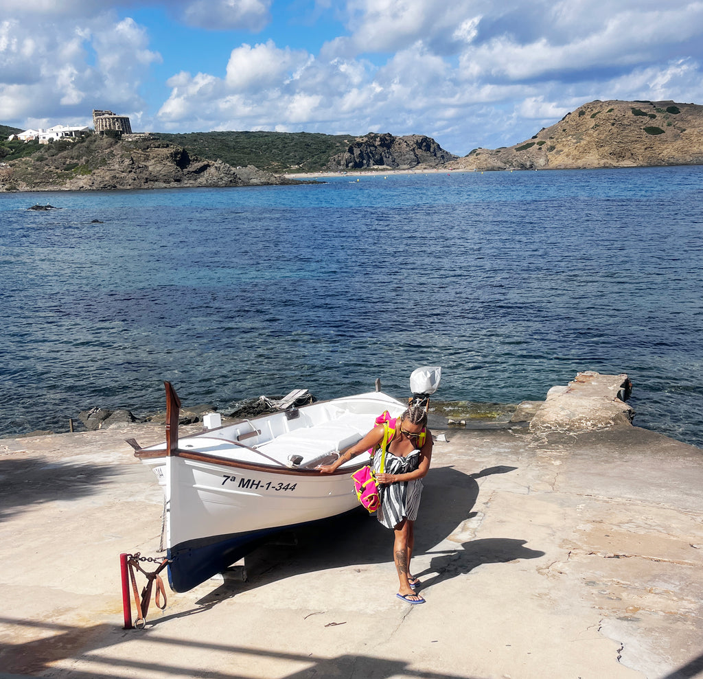 Boat at first stop minorca