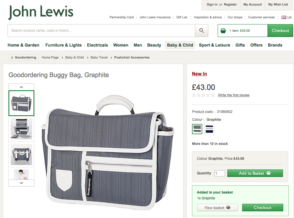 John Lewis x Goodordering Website- Handlebar bag