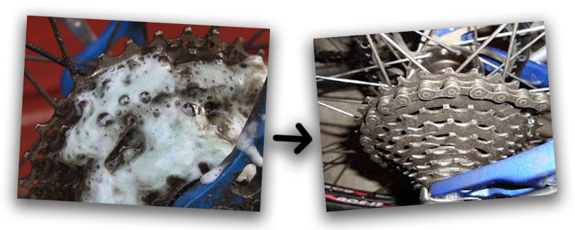 cleaning a bike chain and gears