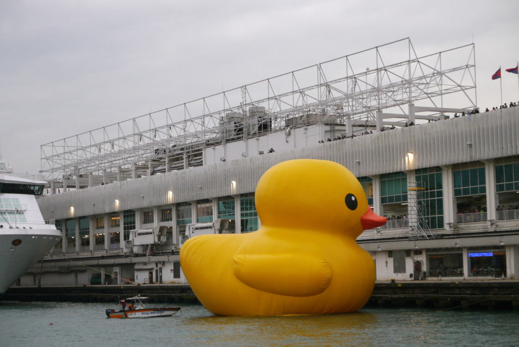 Giant inflatable yellow rubber duck