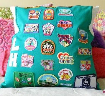 cushion with patches