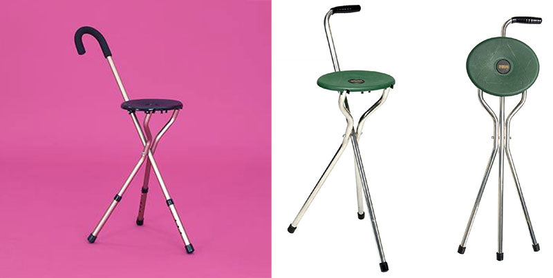 Walking stick chair stool multifunctional