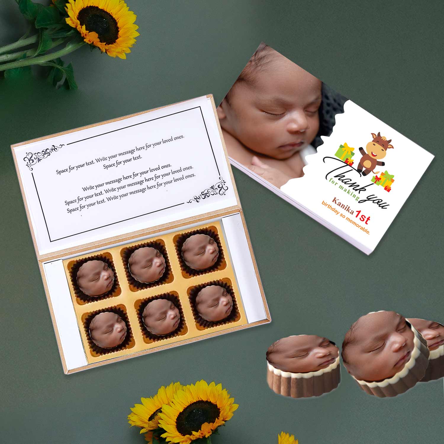 50pcs lot personalized baby shower birthday Chocolate container candy boxes  wedding return gifts custom favor box for guests