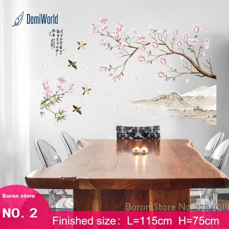 24 Kinds Large Flowers Wall Stickers Bedroom Tv Sofa Romantic Flowers Home Decors Diy Mural Art Wall Decals Vinyl Wallpaper