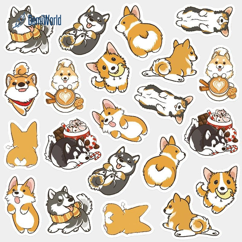 Cute Dog Decoration Washi Stickers Cartoon Animal Diary Label