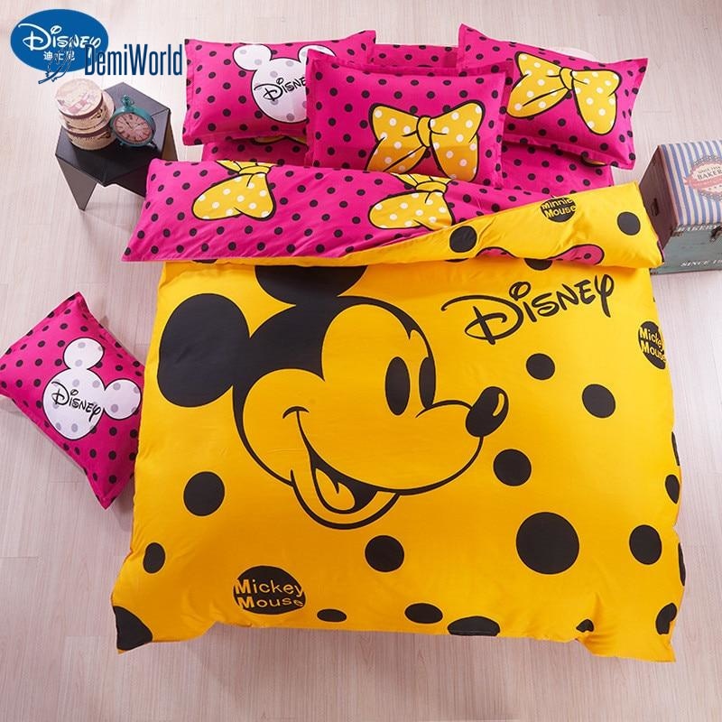 Disney Mickey Mouse Bedding Set Duvet Cover Pillowcase Minnie