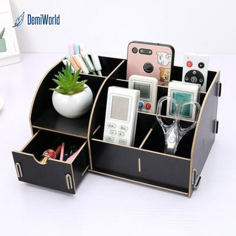 Diy Wood Desk Stationery Holders With Drawer Organizer Office