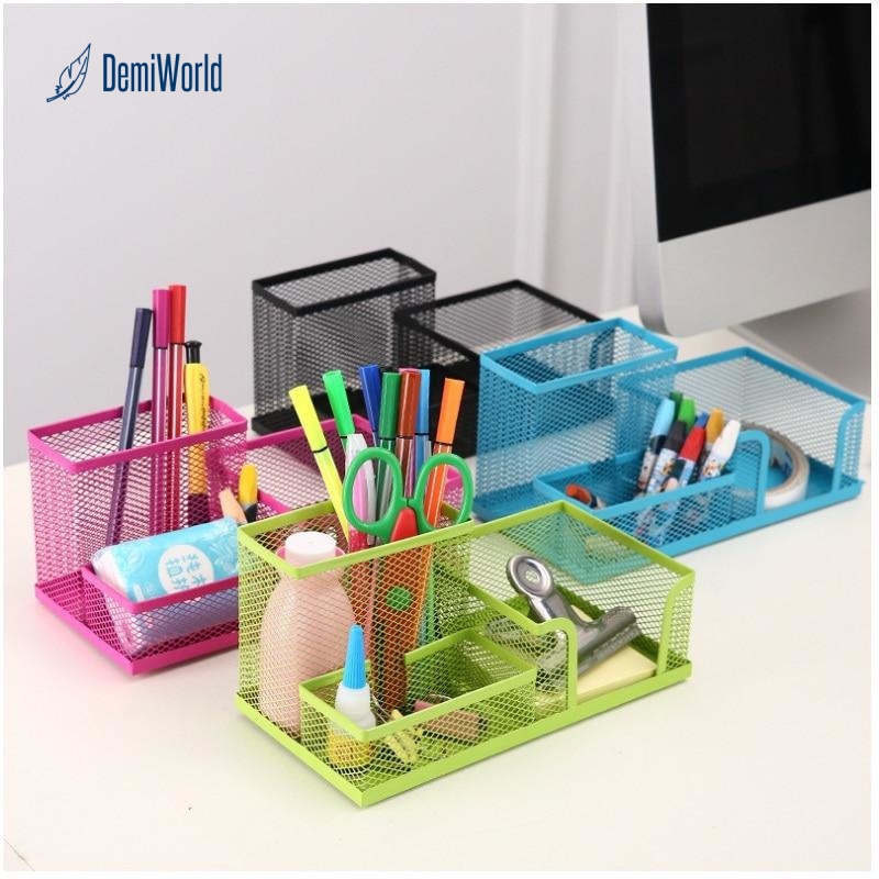 Office Supplies Stationery Pencil Pen Holder Mesh Table Desk