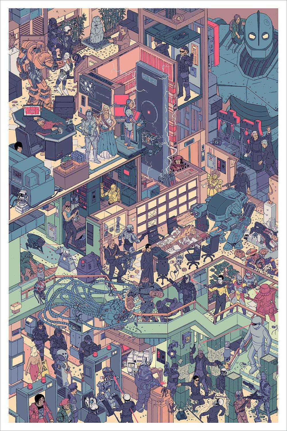 "The Raid 3: Scourge of the Machines" Giclee by Laurie Greasley"
