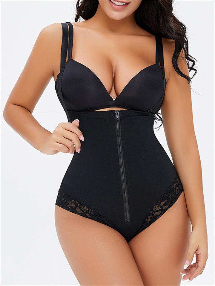 Comfortable And Adjustable Shoulder Straps Design Zipper Elastic Waist Shapewear