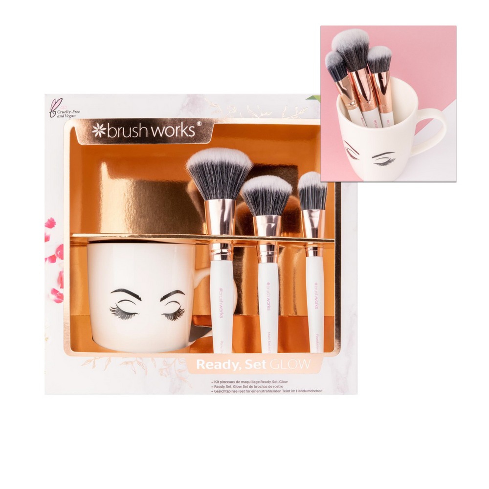 Brush Works Ready Set Glow Makeup Brush Set The Beauty Basket