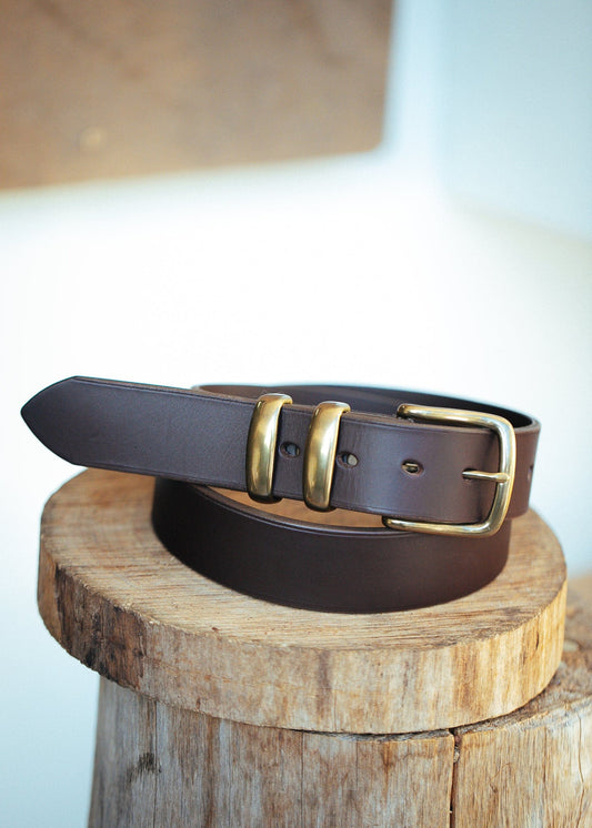 Solid Leather Men's Belt - Handmade in Australia - Brass Buckle – The Real  McCaul Leathergoods