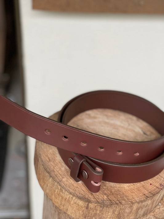 Solid Leather Men's Belt - Handmade in Australia - Brass Buckle