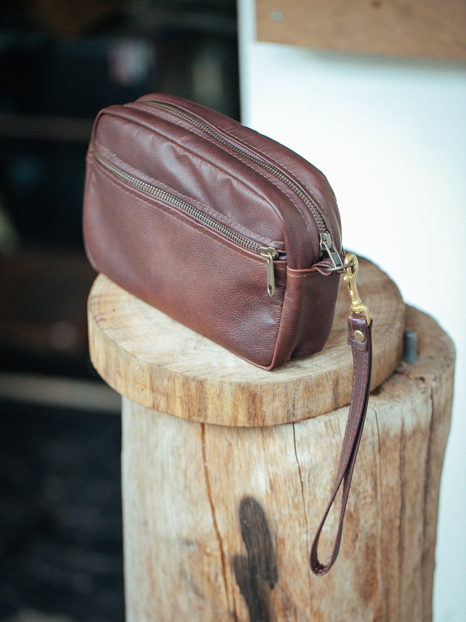 Brown Leather Wash Bags For Men — The Handmade Store