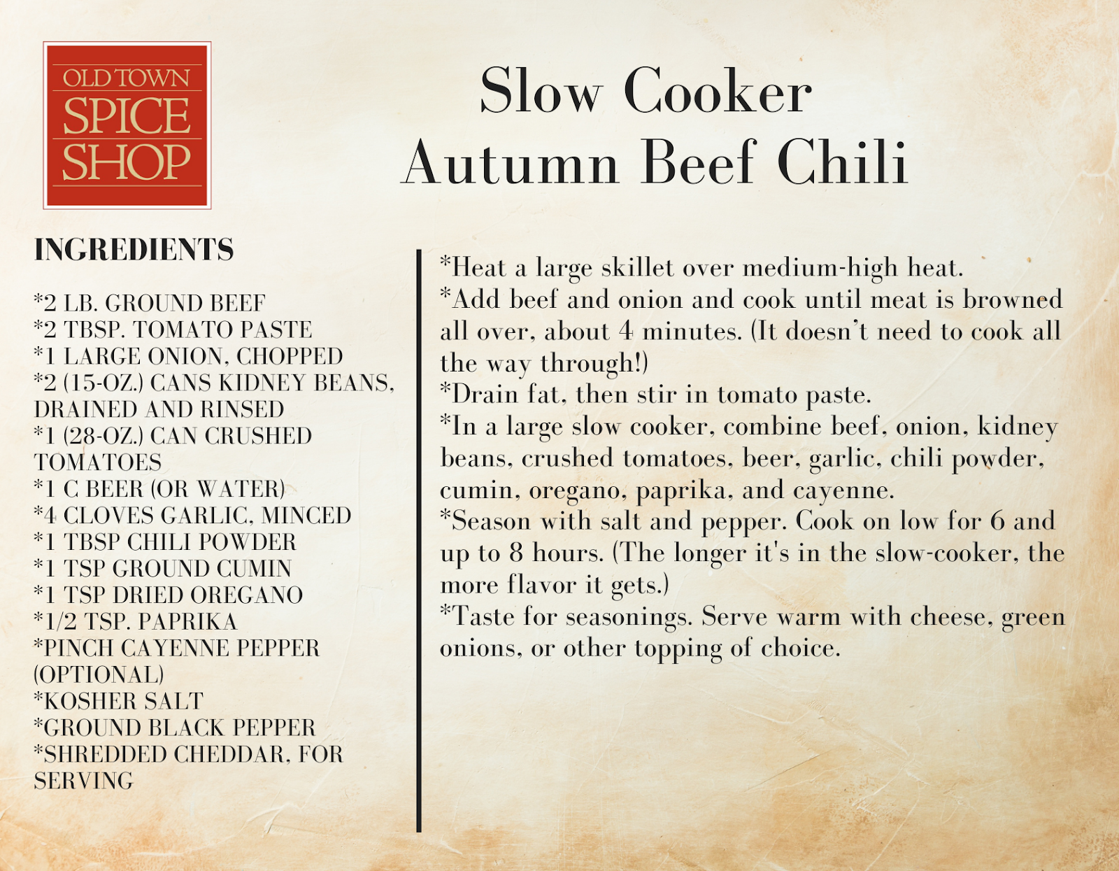 Slow Cooker Autumn Beef Chili