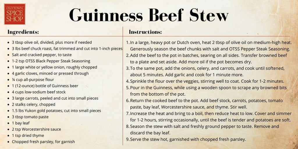 Old Town Spice Shop Guinness Beef Stew
