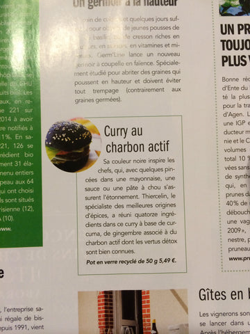 Gault&Millau n° septembre/octobre 2014 couverture Curry black pearl au charbon noir actif de Thiercelin 1809