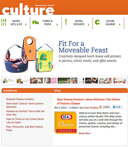 Culture: the word on cheese online article with our Stöh insulated lunch tote