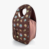 Lunch bag with Snackmates Brown print by Milkdot back view.