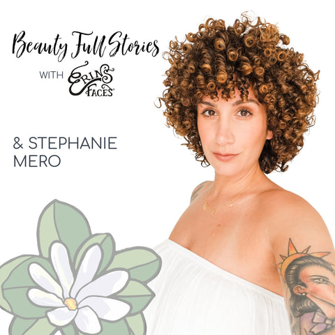 Stephanie Mero has beautiful short brown curly hair and brown eyes. She is wearing a white tube top.