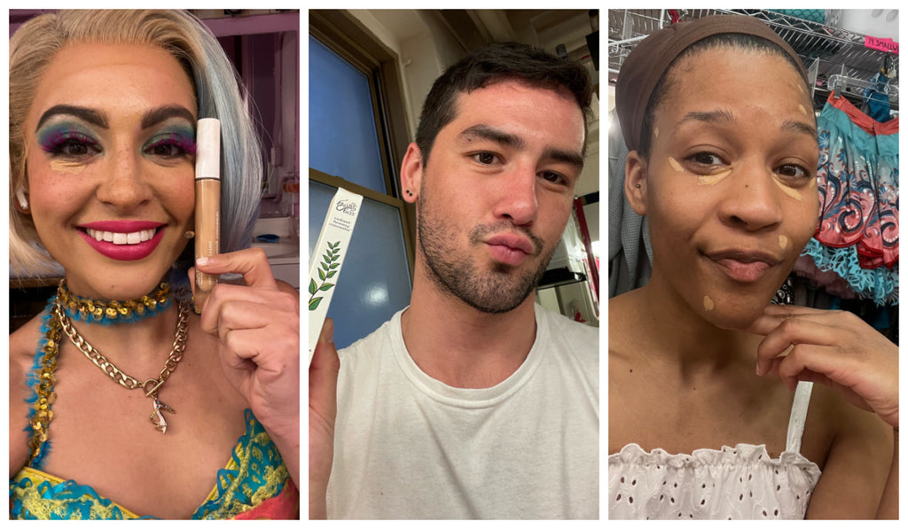 pictures of women and men wearing our Radiant Firming Concealer in the shade CEDAR