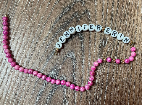 bracelet with Jennifer and Erin's names on it