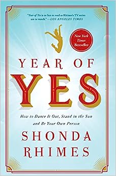 Shonda Rhimes' book "Year of Yes" blue book with red writing