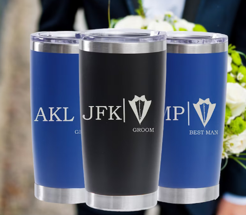 Personalized Set of 6 Groomsmen Gift Custom Tumblers Best Man Proposal  Bachelor Party 20oz Tumbler Engraved Bulk Groomsmen Gift for Men