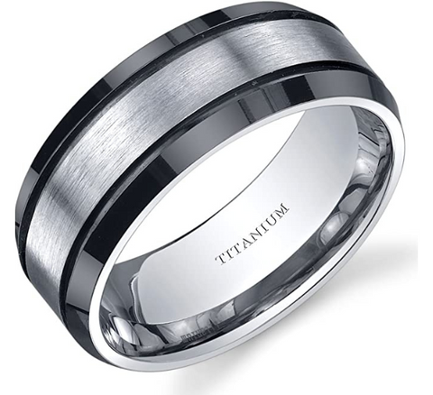 Men's 1/2 carat total weight Black Diamond Wedding Ring, set in Sterli –  Gem of the Day