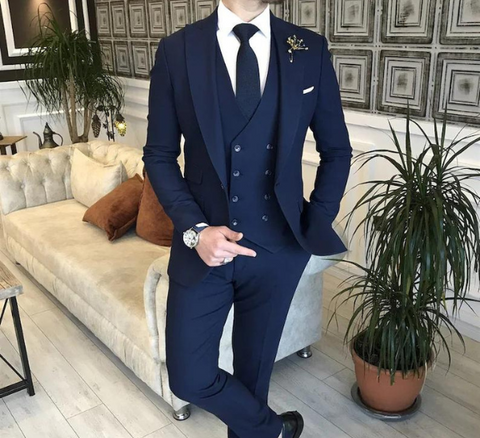 Solid One Button Party Wedding Tuxedo Suits of Blazer Jacket Vest Pants Set  - China Wool Apparel and Classic Clothing Style price | Made-in-China.com
