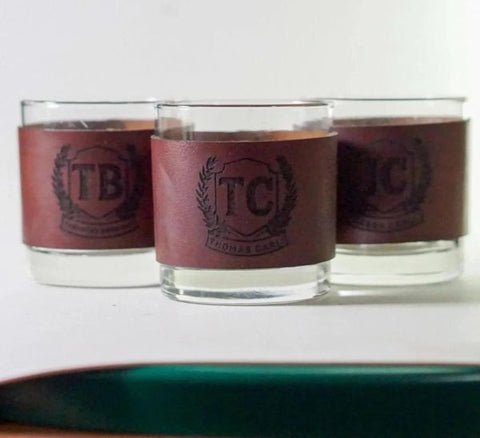 Leather Wrapped Whiskey Glasses