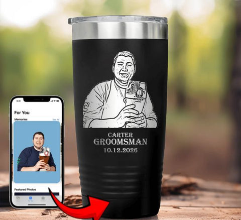 Custom Photo Groomsman Tumbler