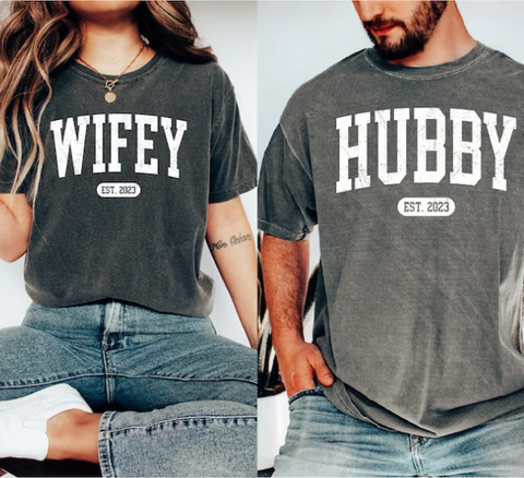 Personalize Husband Wifey Shirt