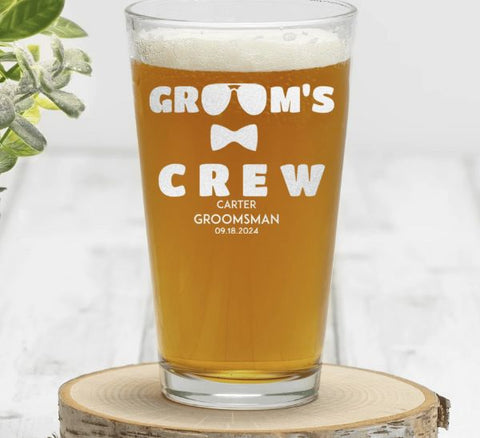 Groom's Crew Pint Glass