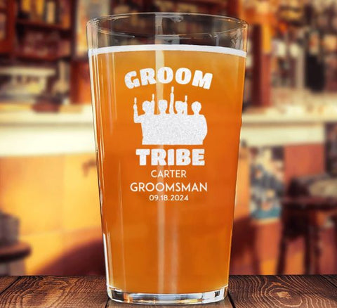 Grooms Tribe Pint Glass