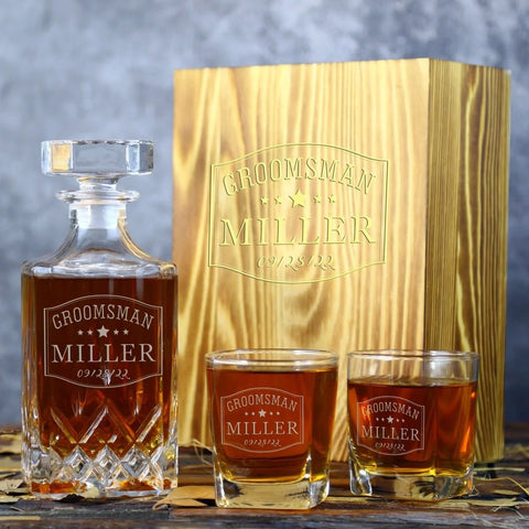 Crystal Whiskey Decanter Set