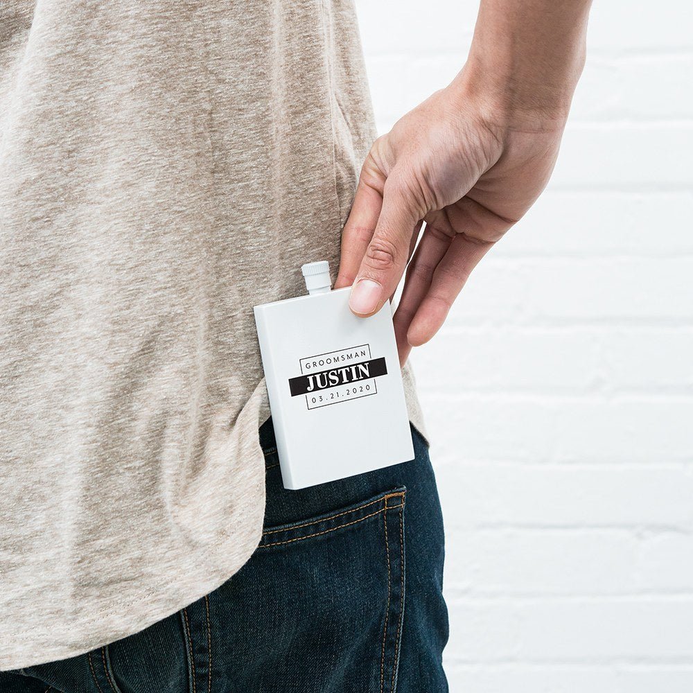 Groomsmen Slender Flask