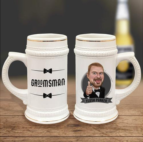 Funny Groomsmen Gifts Caricature Mug