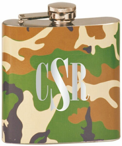 Custom Engraved Camo Groomsmen Flask