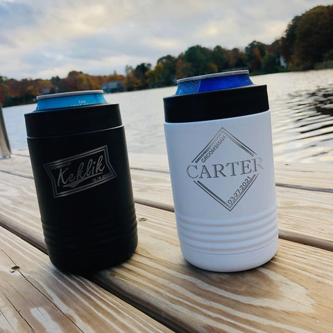 Customized Metallic Koozie - Groovy Groomsmen Gifts