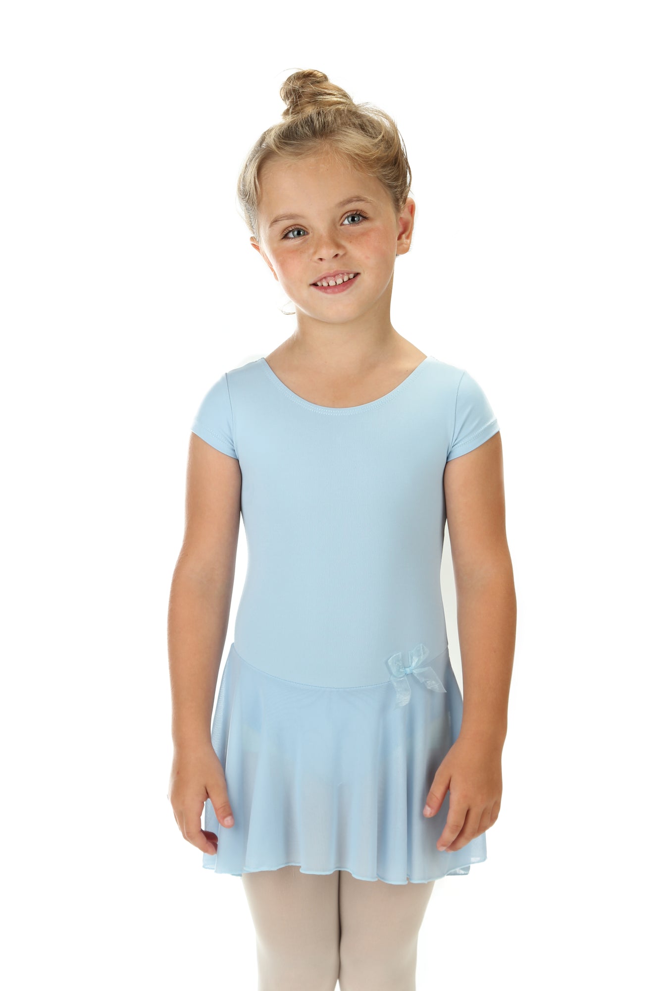 Elowel Kids Girls' Ruffle Short Sleeve Skirted Leotard (Size 2-14 Year