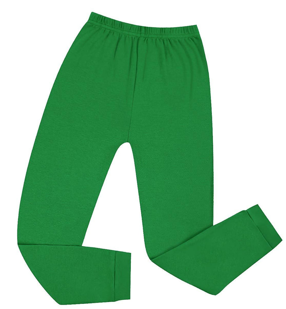 Elowel Boys Girls Green Solid 2 Piece Pajama Set 100% Cotton (Size 2