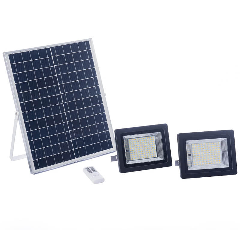 GENERICO Pack 2 Focos Exterior Calle Led Solar Luz Fija Sensor 50w