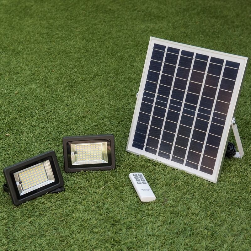 Foco Solar 64W Doble Eledco jardín