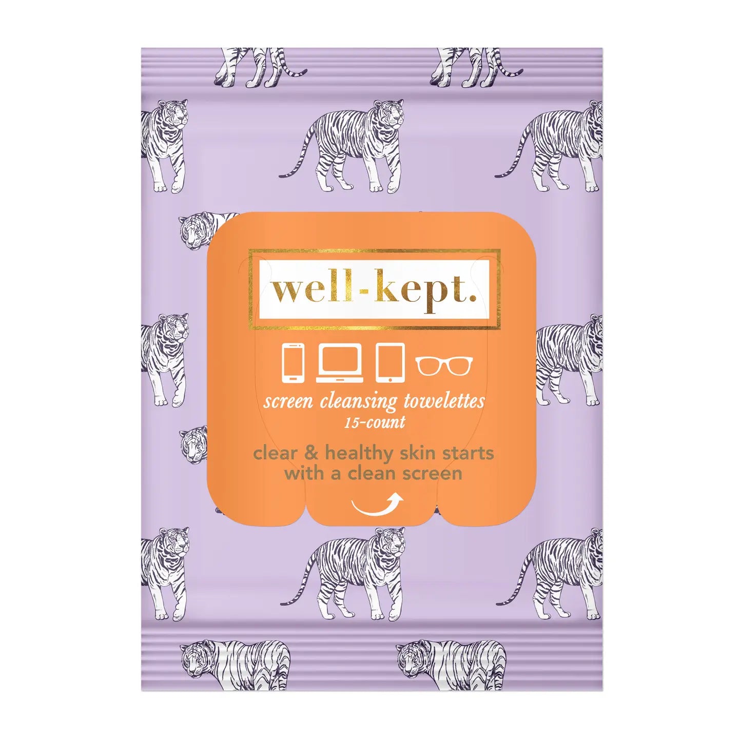 Tiger Pose Screen Cleansing Towelettes