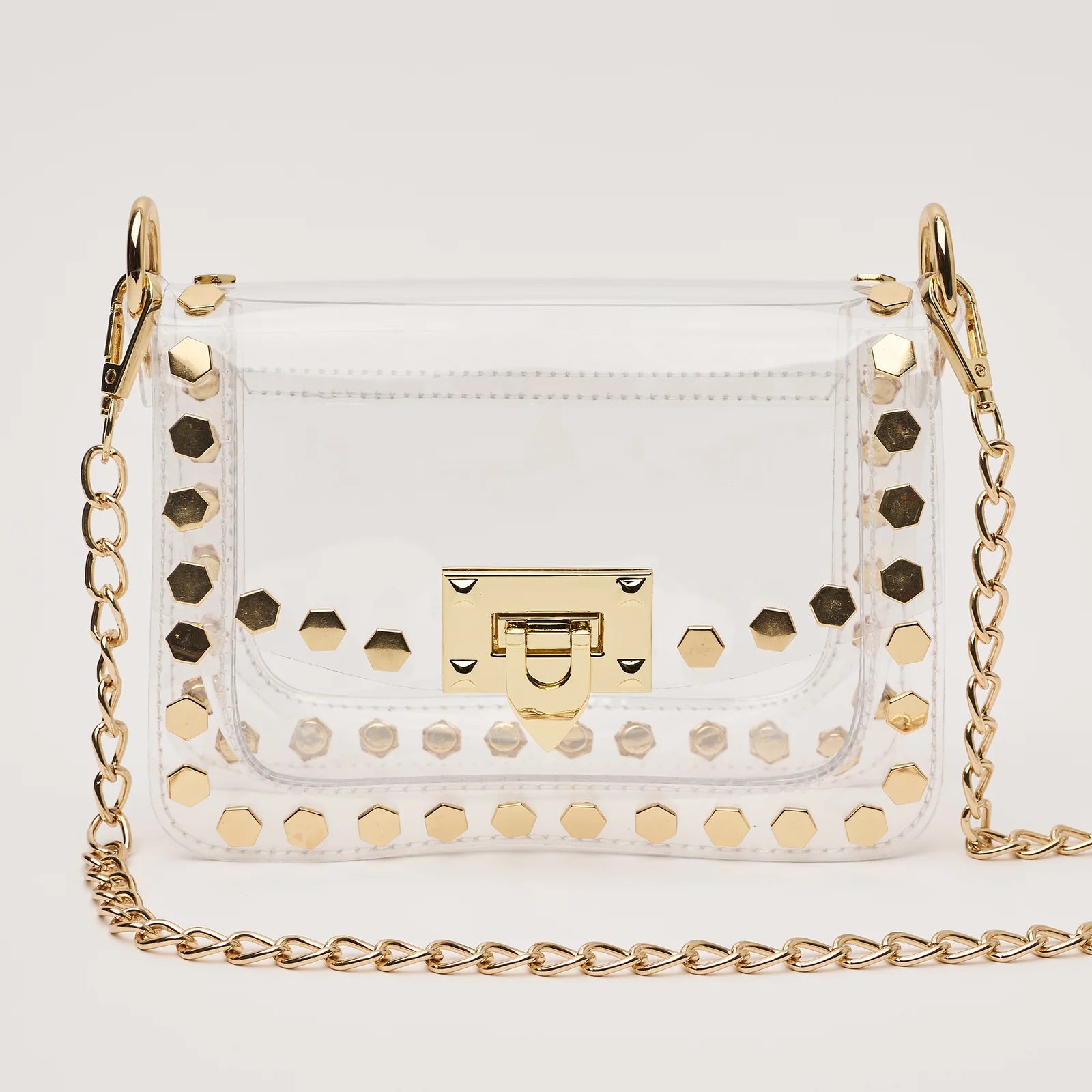 Jackie in Hexagon Clear Crossbody
