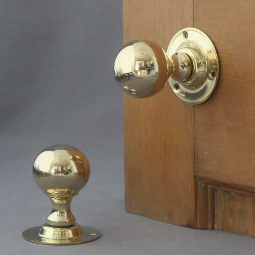 Period Polished Brass Beehive Door Knob - UK Oak Doors™