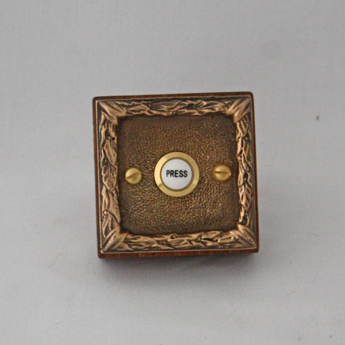 Period Rose Brass12v Wired Front Door Bell Push